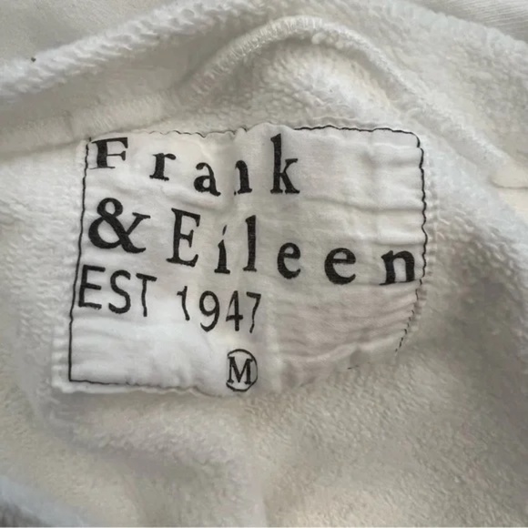 NEW FRANK & EILEEN TEE LAB WHITE ANNA LONG SLEEVE CAPELET FLEECE SWEATSHIRT SZ M - Picture 7 of 10